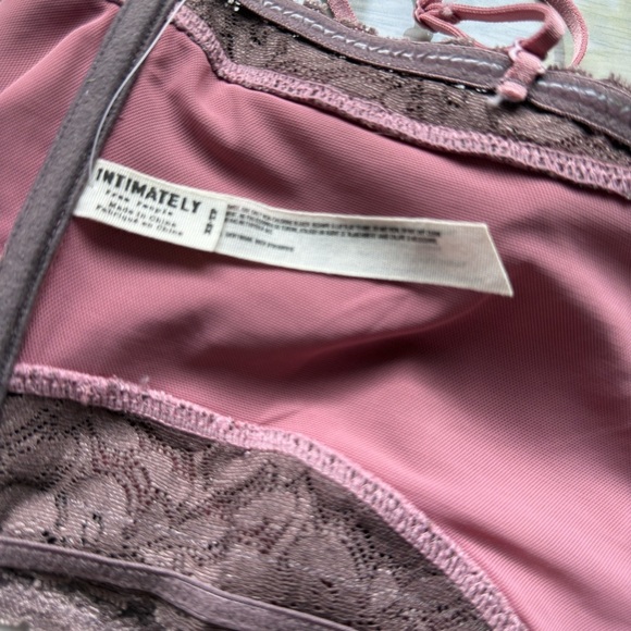 Free People Intimately Purple Velvet Bandeau With Lace Trim XS - Picture 8 of 8